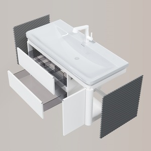 Bathroom cabinet ceramic integrated basin thickened stainless steel honeycomb aluminum bathroom cabinet - Product Image 4