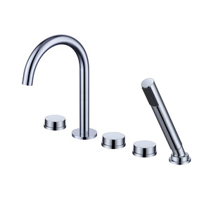 Hongdec thiết kế hiện đại lưu vực vòi Vòng dọc năm lỗ lưu vực vòi sàn gắn lưu vực vòi nước - Product Image 1