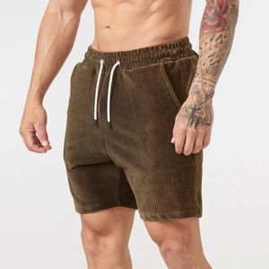 WB044S Pantalones Casuales de Verano para Hombre, de Alta Calidad, Lavado Ácido, 100% Algodón, Cintura Alta, Cierre con Cordón, Antiarrugas, 5 Pulgadas de Entrepierna - Product Image 4