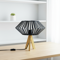 Lampe de bureau E27 Cage, style postmoderne vintage, prise 220V, interrupteur, lampe de table LED créative et artistique