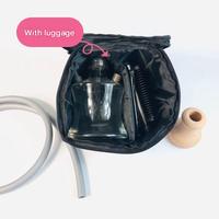 Kit Chicha Portable Mini en Verre avec Sac de Transport, Pièces en Acier Inoxydable, Tuyau Unique pour Salons de Chicha et Bars, Vente en Gros