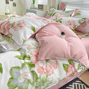 Sang Trọng Hoa In Bộ Đồ Giường Bộ 100% Polyester Bốn Mảnh Duvet Cover <span class=keywords><strong>Set</strong></span> - Product Image 3