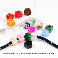 Manik-manik Bunga Akrilik 15mm, Manik-manik Besar Longgar 5.8mm Lubang Besar, Marmer, Pembuatan Perhiasan Bikini, Kalung, Grosir Pabrik, MOQ Rendah