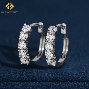 Pendientes de diseño de gran oferta, pendientes de diamantes cultivados en laboratorio, pendientes de aro chapados en plata 925, Joyería de diamantes - Product Image 3