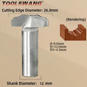 ดอกเราเตอร์คาร์ไบด์ทังสเตน TOOLSWANG ขนาด 38 มม. ความแข็ง HRC55 สำหรับงานแกะสลัก/เครื่อง CNC เครื่องมือช่างไม้ - Product Image 5