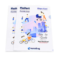 Carpeta de plástico PVC con impresión personalizada para oficina, carpeta de documentos transparente con forma de L para negocios, A4