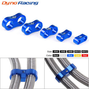 Collier de serrage tressé automobile modifié à double trou pour tuyau d'huile, clip de fixation séparateur compatible AN4 AN6 AN8 AN10 - Product Image 3