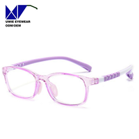 Lunettes optiques rectangulaires personnalisées OEM TPEE&TR90 anti-lumière bleue pour enfants et adolescents, taille 46-16-125, 10+ ans d'expérience