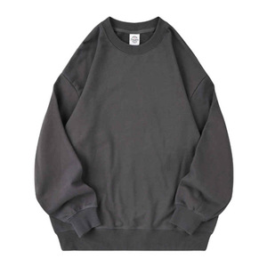 Pull en coton molletonné pour homme AG1026, version grande taille, col rond, couleur unie, épaules tombantes, broderie - Product Image 4