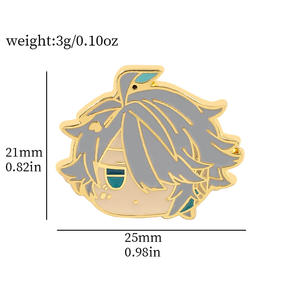 Wowei lindo dibujos animados Genshin impacto Metal insignia Al Haisen <span class=keywords><strong>Kamisato</strong></span> <span class=keywords><strong>Ayato</strong></span> Yelan broche estudiante bolsa Accesorios - Product Image 3