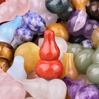 Vente en gros de mini gourde de 30mm en cristal sculpté naturel, ornements en pierre Reiki pour la décoration intérieure
