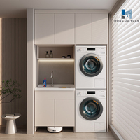 Armoire de salon en aluminium sur mesure, double couche, intégrée, avec rangement pour machine à laver, armoire murale, design moderne