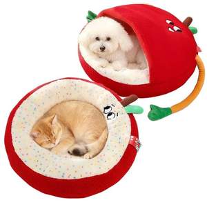 Niedliches Cartoon-Litschi-Stil XL Plüsch-Hundesofa-Kissen Komfortables Weiches Modernes Rundes Nest-Bett Klassisch Modisch Rutschfest - Product Image 1