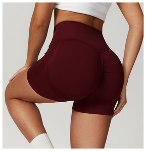 Short de yoga lifting des fesses personnalisé XL pour femmes contrôle du ventre croisé taille scrunch poche décoration vente en gros pantalon d'entraînement en Spandex - Product Image 3