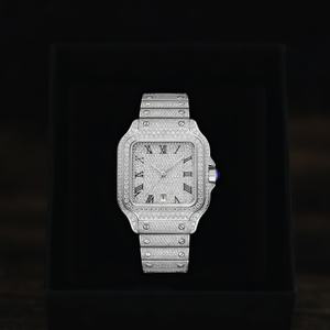 角ガラスミラー面ジルコニウム時計ステンレス鋼クォーツ動き防水機能最新スポーツ - Product Image 1