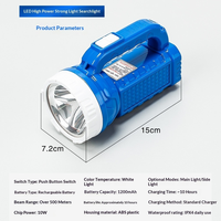 Projecteur LED rechargeable haute puissance en ABS avec lumière latérale, éclairage d'urgence IP20