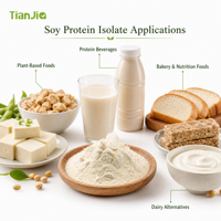 Poudre de protéine de soja isolée Tianjia 90% de qualité alimentaire, améliorants nutritionnels pour les produits carnés, fabrication alimentaire, sacs de 25 kg en vrac