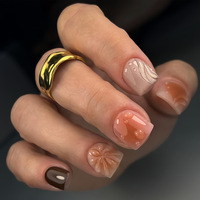 30 Uñas Postizas con Diseño 3D de Gotas de Agua, Uñas de Lujo al por Mayor, Personalizables, Reutilizables, Puntas de ABS de Fábrica