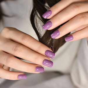 <span class=keywords><strong>Uñas</strong></span> Acrílicas Squoval Brillantes en Violeta Púrpura, Productos de Belleza, <span class=keywords><strong>Uñas</strong></span> Postizas al por Mayor - Product Image 4