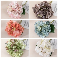 SENMASINE Hortensias Artificiels Bleus et Blancs Effet Naturel 37cm en Soie – Vente en Gros de Fleurs d'Hortensia Artificielles pour Décoration de Centre de Table