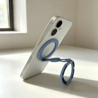 Support de téléphone magnétique pliable avec anneau rotatif à 360°, support de téléphone portable multi-angle portable, poignée arrière pour téléphone mobile