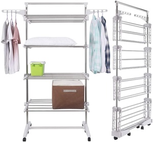 Tour à linge portable et pliable, porte-linge, avec 4 niveaux de rangement, pour sèche-vêtements - Product Image 1