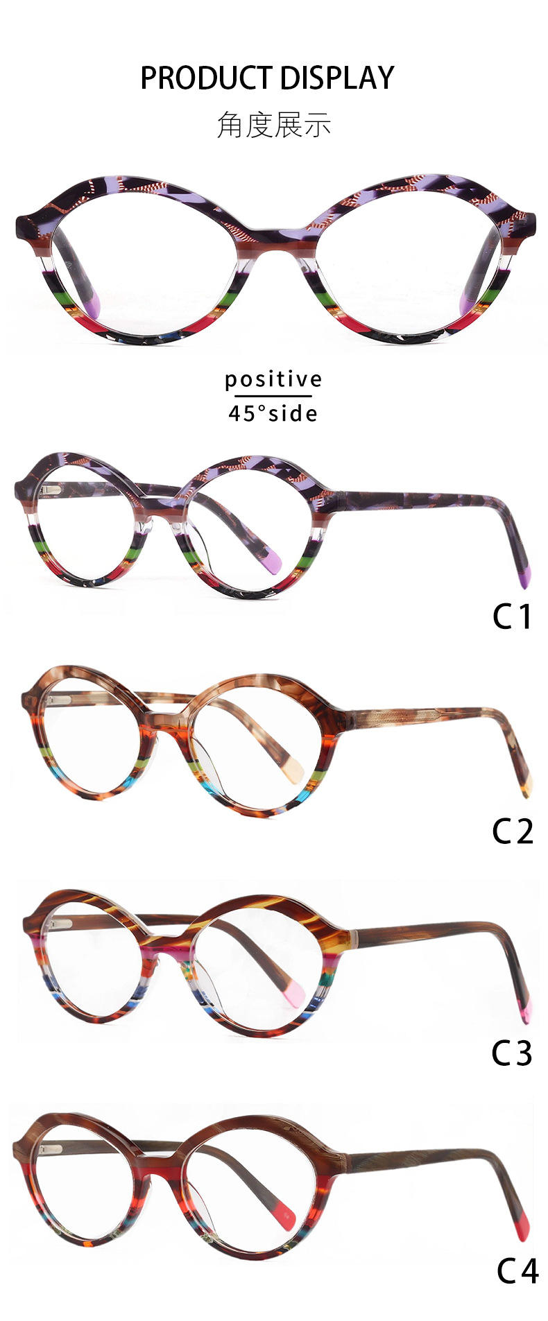 Handmade Italian Designer and Oval Shape Women Acetate Optical