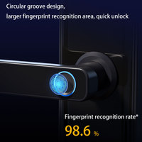 Cerradura Inteligente WiFi de Doble Plataforma Tuya TTlock, Cerradura Biométrica de Aleación de Aluminio con Huella Dactilar, Entrada sin Llave para Airbnb, Hotel, Hogar