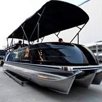 Ponton de Fête de Luxe Style Yacht avec Moteur Hors-Bord et Coque en Fibre de Verre