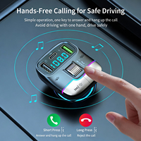 Transmisor FM Inalámbrico BT, Receptor de Radio con Decodificador MP3, Cargador de Coche USB y Encendedor, Portátil y Manos Libres