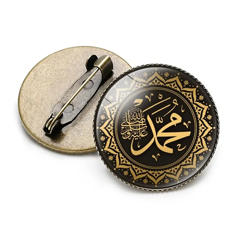 Prodotti islamici musulmani Custom religiosi regali islamici artigianato artistico strumento di preghiera smalto cappellano distintivo spille risvolto