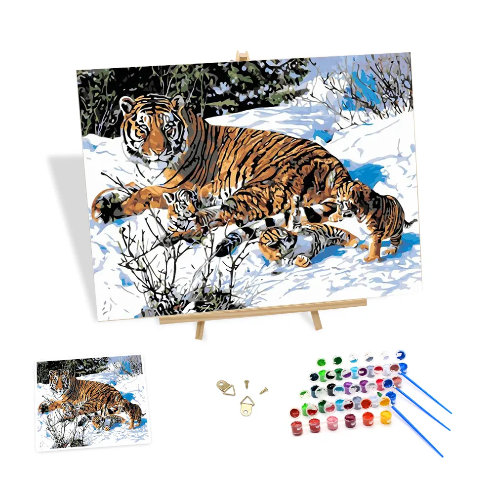Fai da te dipingi con i numeri animali da Snowfield 40x50 cm stampa 3d su tela pittura con i numeri kit