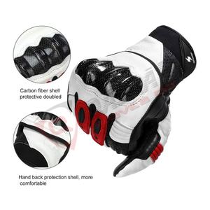 Gants d'équitation de course de motards en cuir PU noir respirant pour moto été hiver avec écran tactile maillé dur - Product Image 6