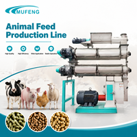 Ligne de production de granulés d'aliments pour animaux (porcs) Mufeng 3-10 T/H, granulateur haute efficacité