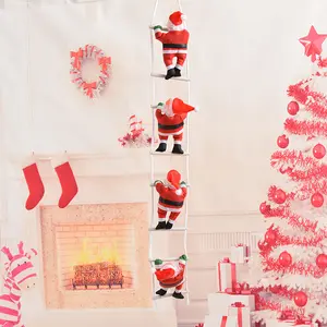 공장 준비 스톡 크리스마스 장식 25cm 사다리 등반 로프 산타 클로스 인형 펜던트 가정 장식 선물