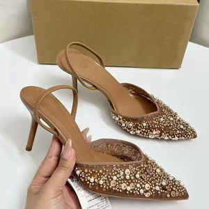 Scarpe da donna estive <span class=keywords><strong>sandali</strong></span> con tacco alto <span class=keywords><strong>taglia</strong></span> grande <span class=keywords><strong>42</strong></span> alla moda scarpe da donna nere Sexy - Product Image 3