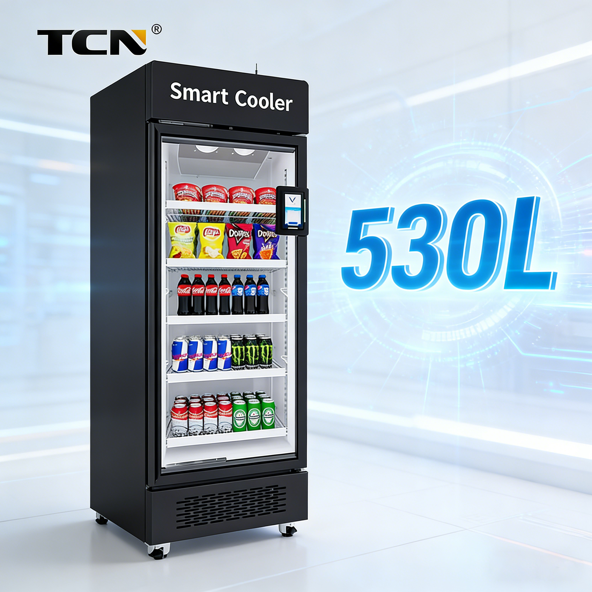 TCN AI <strong>Smart</strong> <strong>Cooler</strong> Refrigerated Cashless Snack Drink Combo Commercial Beverage <strong>Vending</strong> <strong>Machine</strong> for Business Monitoring US Stock