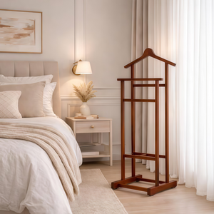 Porte-vêtements en <span class=keywords><strong>bois</strong></span> massif fait main pour chambre à coucher, support de rangement moderne pour costumes, organisateur de vêtements en <span class=keywords><strong>bois</strong></span> - Product Image 4