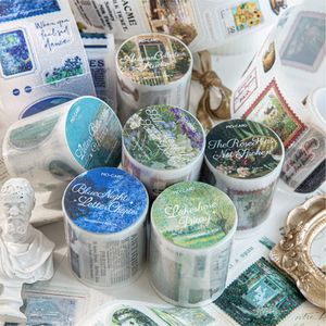 1 rotolo di nastro della serie della collezione di arte della posta romantica fai da te adesivo decorativo per i taccuini letterari romantici - Product Image 4