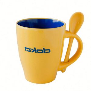 Taza de Cerámica Ecológica con Asa Creativa y Personalizada, Juego de Tazas de Café de Cerámica para Viaje con Cuchara, para Promociones - Product Image 2