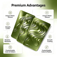 Revêtement en poudre époxy polyester vert flottant à motif aquatique, compatible OEM/ODM personnalisé pour utilisation intérieure sur métal, revêtement et peinture