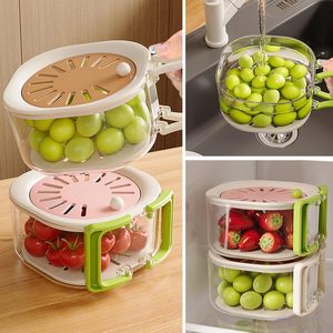 2 in 1 Fruit Washing Bowl with <b>Strainer</b> 2025 Multifunctional Kitchen <b>Colanders</b> Plastic Drain Basket Vegetable Washing <b>Strainers</b> - Product Image 3