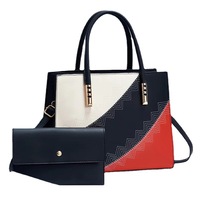 Nouveaux sacs à main pour femmes et filles, 2 pièces, sacs à main de couleur unie, sacs à main de luxe en cuir PU tendance
