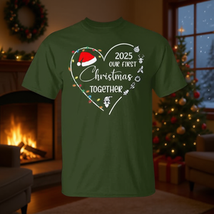 Nuestra Primera Navidad Juntos 2025, Camiseta a Juego para Parejas, Regalo Navideño, Manga Corta, Cuello Redondo, Unisex, Adulto, Impresión Digital - Product Image 3