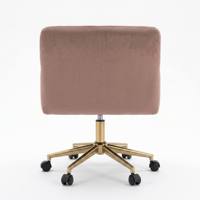 Chaise de bureau ergonomique pivotante en tissu personnalisable DM avec accoudoirs en métal doré, réglable en hauteur, pour la maison, le salon et la salle à manger