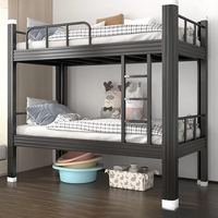 Langlebiges Doppelstockbett aus Eisen mit Stahlrahmen, Hoch-Tief-Design, Queen-Size für Studenten- und Mitarbeiterwohnheime, Modernes Design