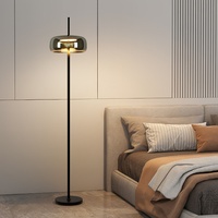 Lampe sur pied minimaliste italienne en fer et verre, éclairage d'ambiance LED pour salon, canapé et chambre de luxe, lampe de chevet