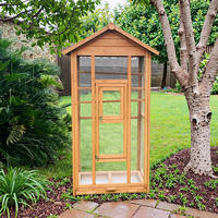 SDB002 Cages d'élevage d'oiseaux en bois naturelles, écologiques et saines, de grande taille, pour pigeons, perroquets, cailles, avec toit en pignon, volière extérieure