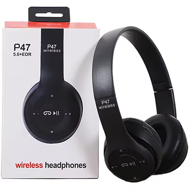 Wireless Bluetooth P47 Headphones Foldable Over Ear Headset With AUX Line TF Card for Mobile Phone Computer