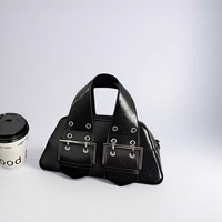 Tas Tangan Mini Model Buckle Y2K |   Tas Selempang Kulit PU |   Tas Selempang Estetika Edgy untuk Streetwear